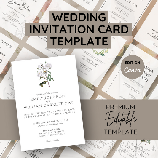 BLISSFUL KNOTS WEDDING INVITATION CARD TEMPLATE